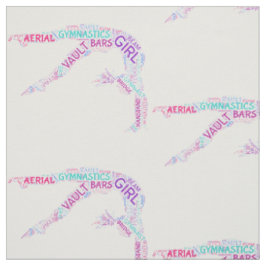 Gymnastik Word Art Fabric Stoff