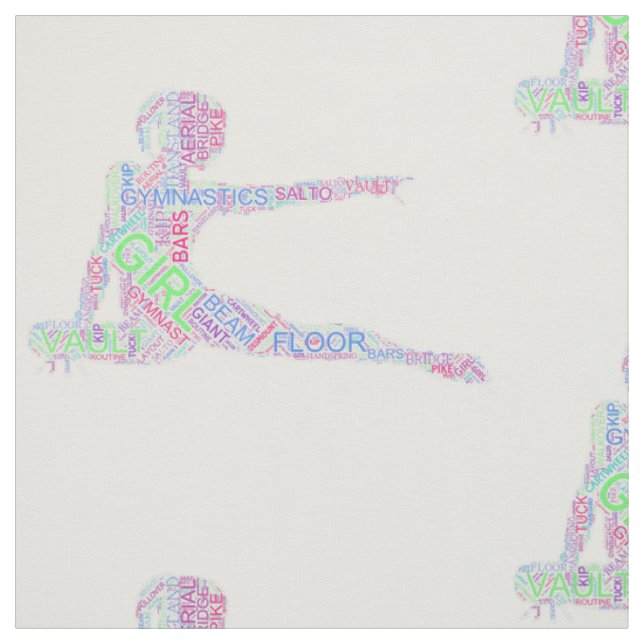 Gymnastik Word Art Version 2 Stoff (Muster)