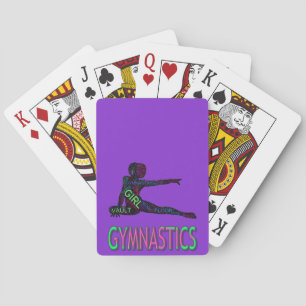 Gymnastik Word Lila Klassische Spielkarten