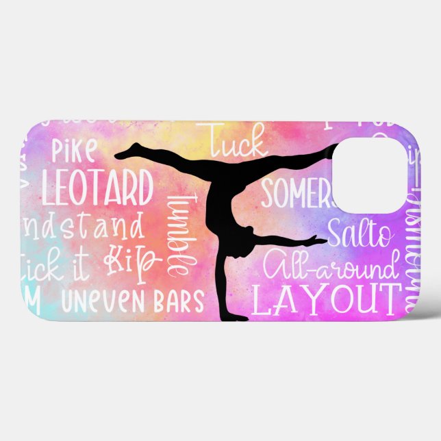 Gymnastik Words Rainbow Ombre Case-Mate iPhone Hülle (Rückseite (Horizontal))
