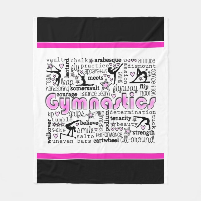 Gymnastik-Wörter 2 Fleecedecke (Vorderseite)