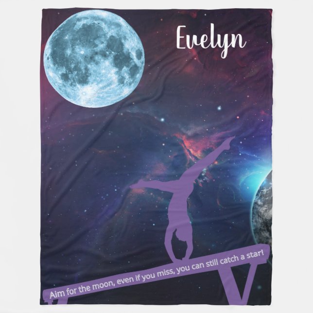Gymnastik Ziel für den Mond Fleecedecke (Vorderseite)