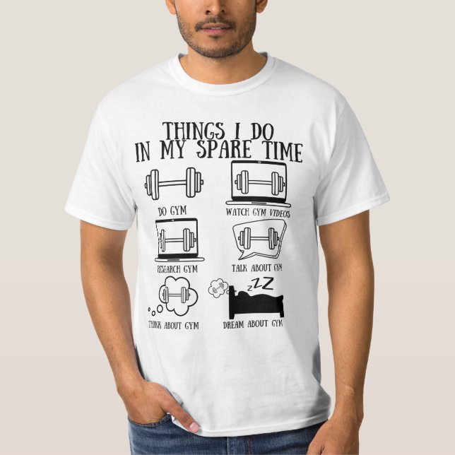Gymnastik-Zitate, Dinge, die ich in meiner Freizei T-Shirt (Vorderseite)