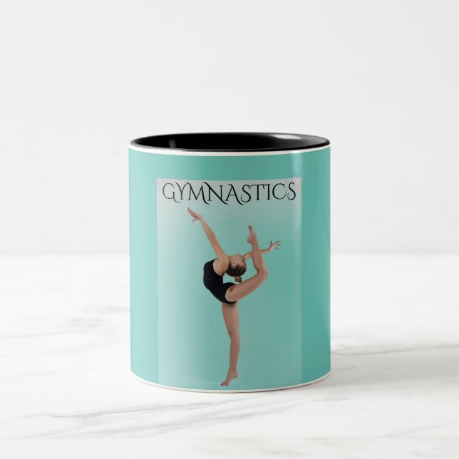 Gymnastik zwei Töne Kaffee Tasse. Zweifarbige Tasse (Mittel)