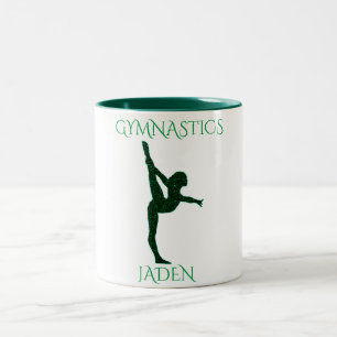 Gymnastik zwei tönende personalisierte Kaffee-Tass Zweifarbige Tasse