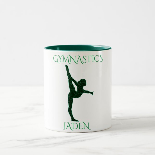 Gymnastik zwei tönende personalisierte Kaffee-Tass Zweifarbige Tasse (Mittel)