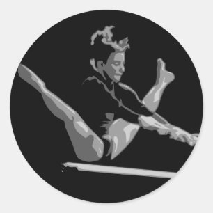 Gymnastikbalken Runder Aufkleber