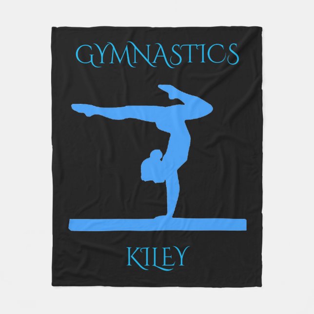 Gymnastikdecke mit Gymnast. Individuelle Name. Fleecedecke (Vorderseite)