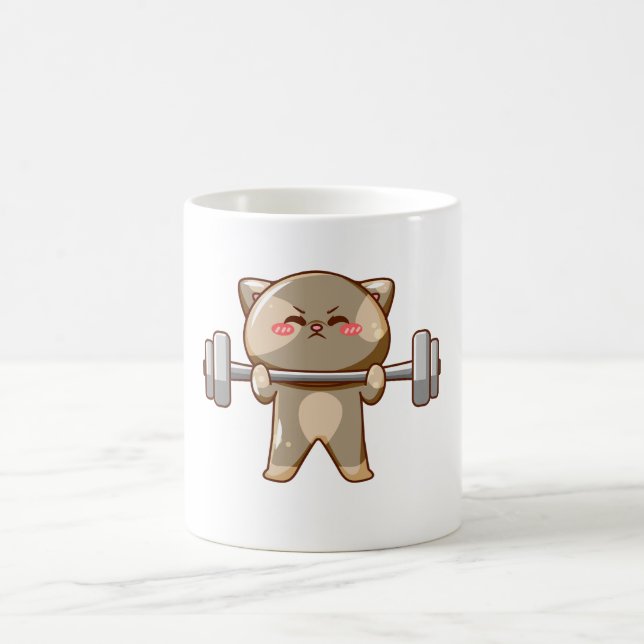 Gymnastikdesign für motivierend Katzenliebhaber Kaffeetasse (Mittel)