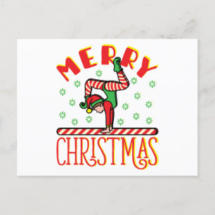 Gymnastikelf auf Beam Postkarte