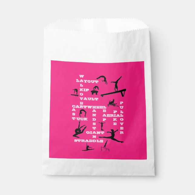 Gymnastikfähigkeiten Crossword Pink Gefallen Tasch Geschenktütchen (Vorderseite)