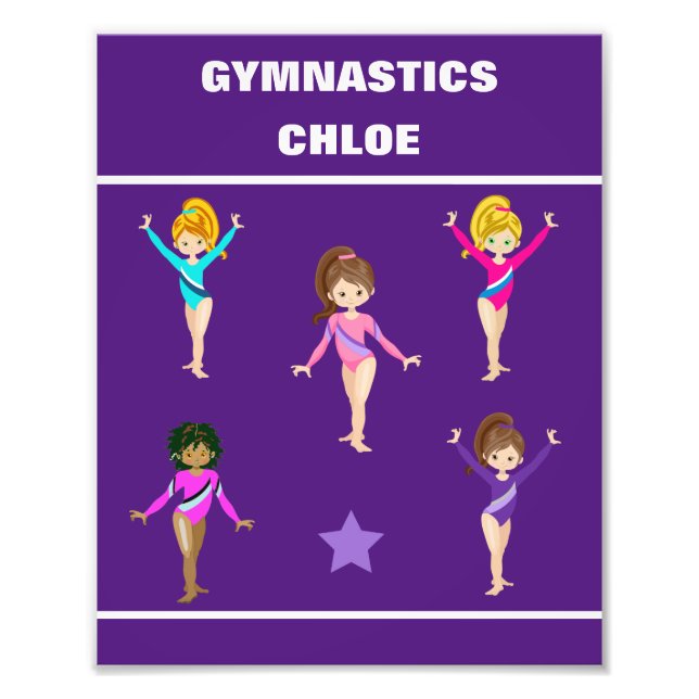 GYMNASTIKGESCHENKE MIT 5 GYMNASTEN PERSONALISIERT FOTODRUCK (Vorne)