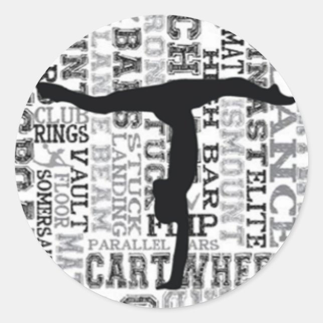 Gymnastikhandständer Runder Aufkleber (Vorderseite)