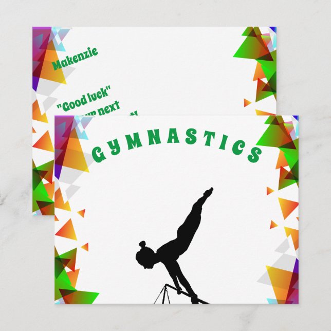 Gymnastikkarte für Mädchen, die Gymnastik Liebe! Karte (Vorne/Hinten)