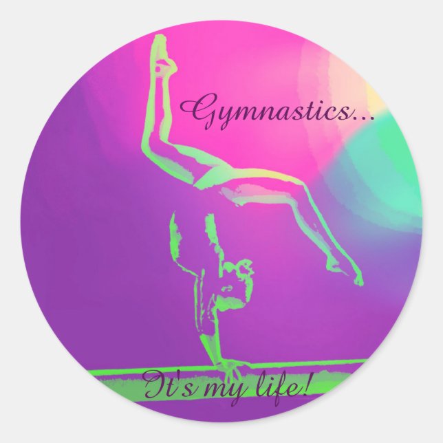 Gymnastikkleber Runder Aufkleber (Vorderseite)
