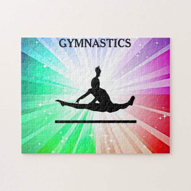 Gymnastikleuchten Rätsel mit Gymnast. (Horizontal)