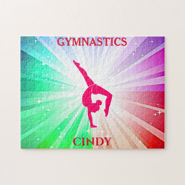 Gymnastikleuchten Rätsel mit Gymnast. Individuelle (Horizontal)