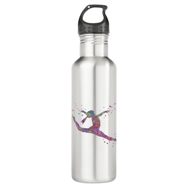 Gymnastikmädchen Edelstahlflasche (Vorderseite)