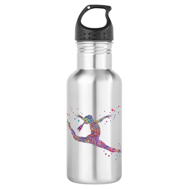 Gymnastikmädchen Edelstahlflasche (Vorderseite)