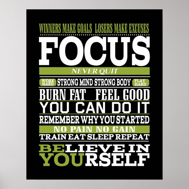 Gymnastikplakat, Motivierend Trainer Poster (Vorne)