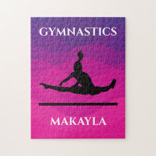 Gymnastikpuzzle mit Gymnast auf ungleichen Bars.