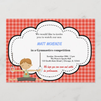 Gymnastikwettbewerb (rot) einladung