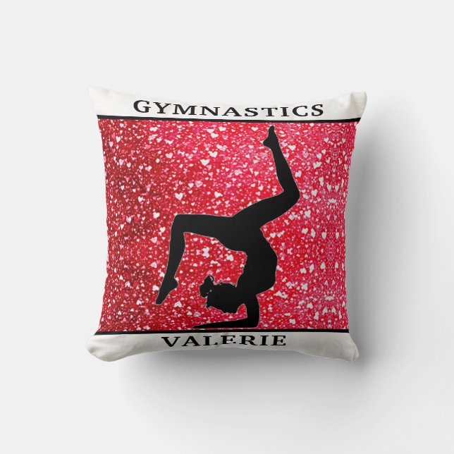 Gymnastikwürfelkissen mit Gymnastiknamen Kissen (Vorderseite)