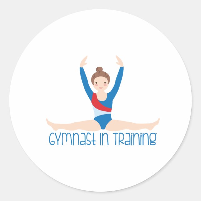 Gymnastin Runder Aufkleber (Vorderseite)