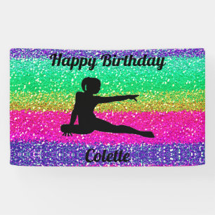 Gymnastique Arc-en-ciel Bannière d'anniversaire
