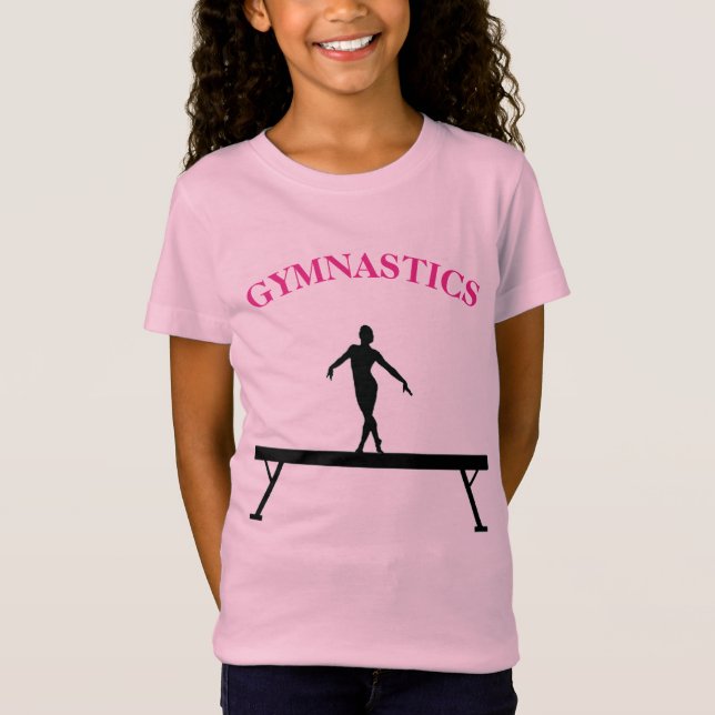 Gymnastique Balayage avec nom Girls T-Shirt (Devant)