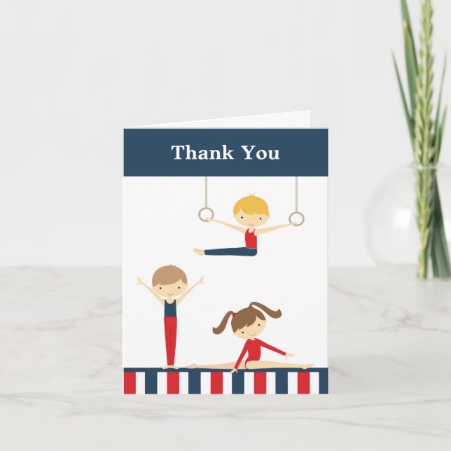 Gymnastique Carte de remerciements pour enfants (Devant)
