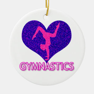 Gymnastique Coeur étincelant Ornement en céramique