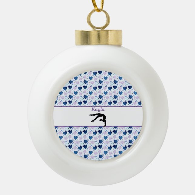 Gymnastique Coeurs Flocon de neige Ornement encadr (Devant)