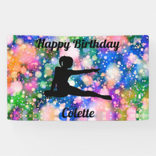 Gymnastique couleur éclate joyeuse bannière d'anni