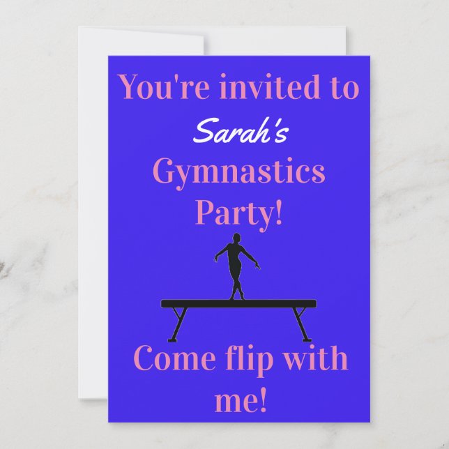 Gymnastique féminine Invitations de fête d'anniver (Devant)