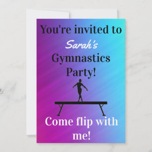 Gymnastique féminine Invitations de fête d'anniver