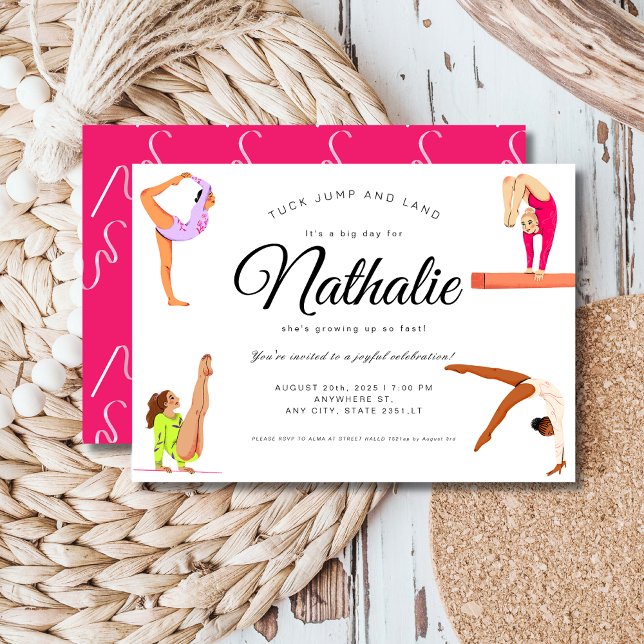 Gymnastique fille Anniversaire Fête Invitation (Créateur téléchargé)