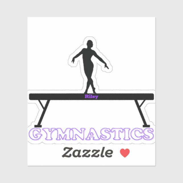 Gymnastique Girls Balance Sticker avec nom (Feuille)