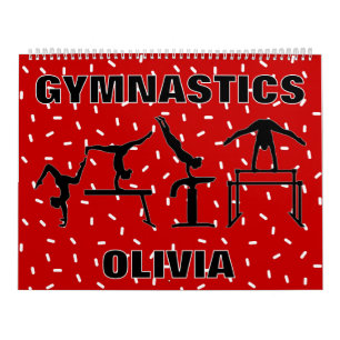 Gymnastique Girls Red and White Sprinkl Calendrier