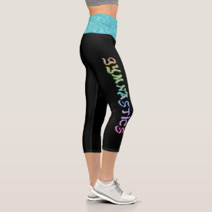 Gymnastique Graffiti Leggings avec Turquoise étinc