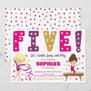 Gymnastique Invitation 5e anniversaire   Rose chau