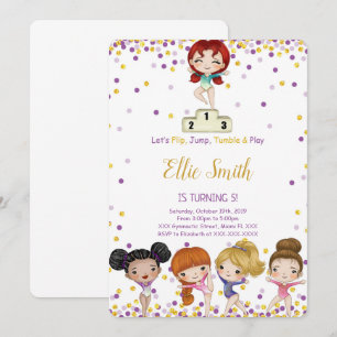 Gymnastique Invitation d'anniversaire