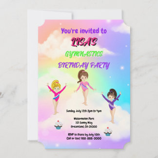 Gymnastique Invitation d'anniversaire | Gymnastiqu