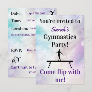 Gymnastique Invitation d'anniversaire   Gymnastiqu