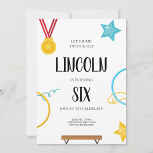 Gymnastique Invitation d'anniversaire pour les gar