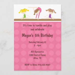 Gymnastique Invitation de fête d'anniversaire