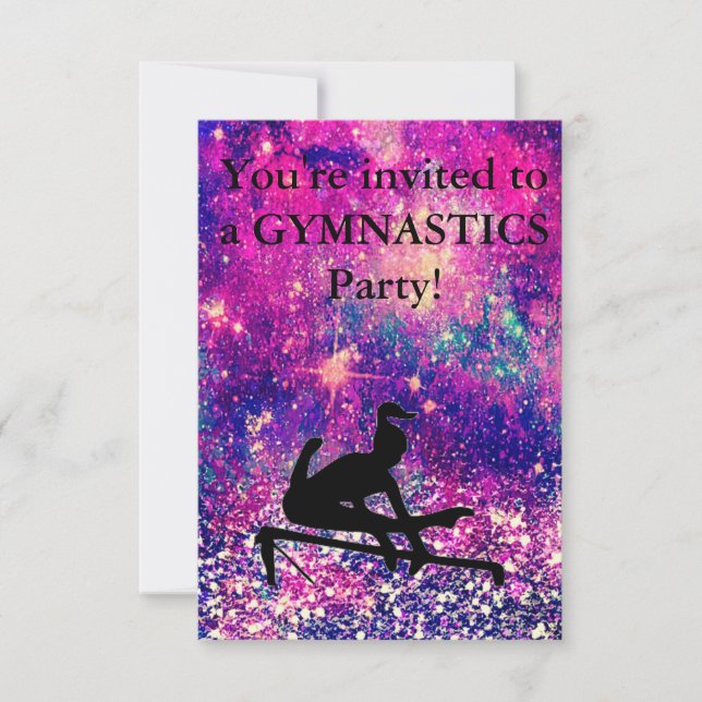 Gymnastique Invitation de fête d'anniversaire (Devant)