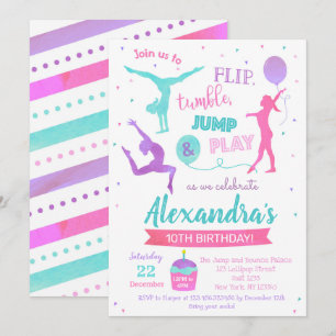 Gymnastique Invitation de fête d'anniversaire pour