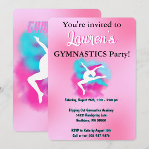 Gymnastique Invitation de fête d'anniversaire pour