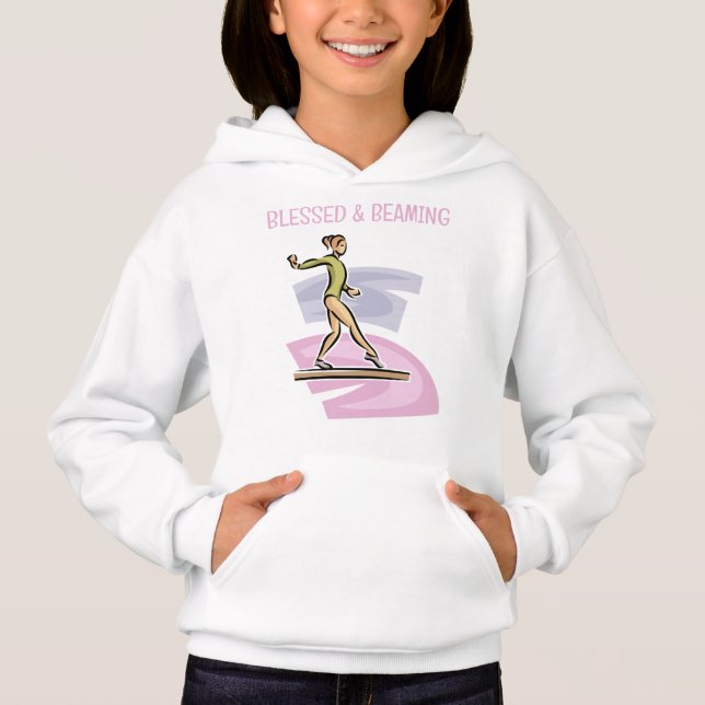 Gymnastique mignonne fille bienheureuse & poussoir (Devant)